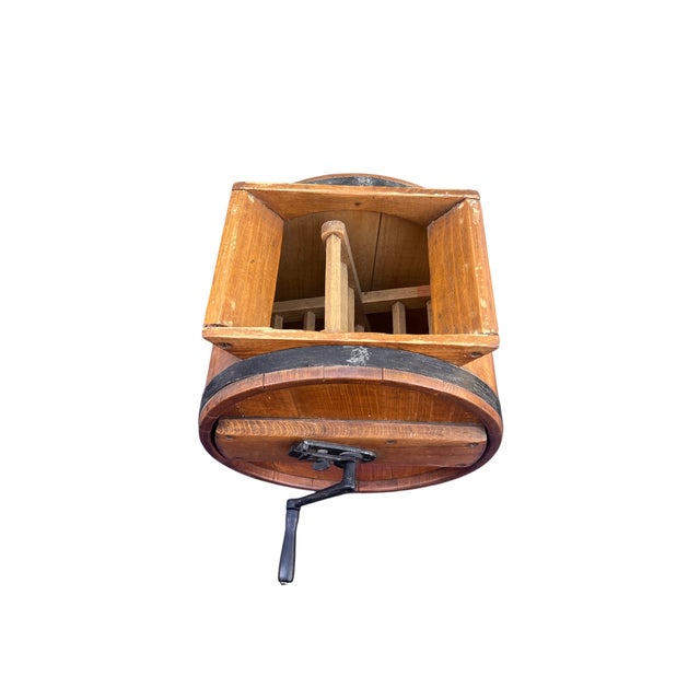 Antique Primitive Butter Churn Side Table For Sale - Image 10 of 16