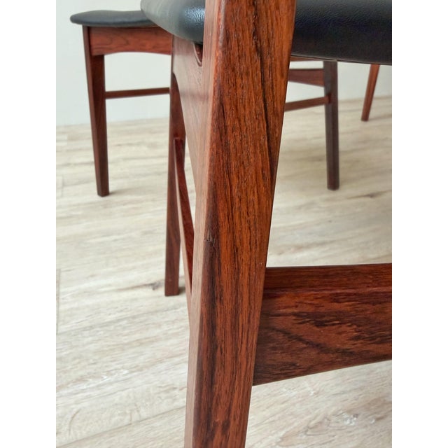 Danish Mid-Century Rosewood High-Back Dining Chairs- A Set of 4 For Sale - Image 11 of 12