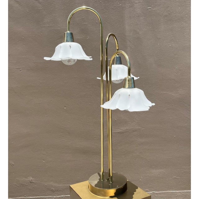 Brass 1960s Hollywood Regency Brass Waterfall Table Lamp For Sale - Image 8 of 8