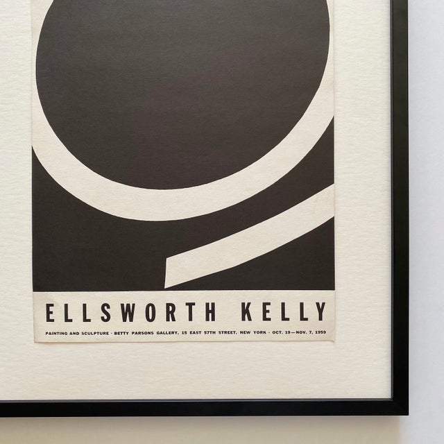 Ellsworth Kelly Vintage 1959 Mid Century Modernist Lithograph Print " Running White " Framed Minimalist Exhibition Poster For Sale - Image 14 of 18