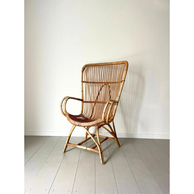 Mid-Century Bamboo Armchair, Italy, 1950s For Sale - Image 9 of 9