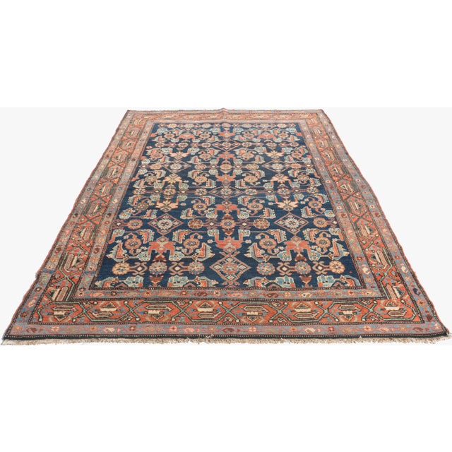 Traditional Antique Circa 1900 Blue Hand Knotted Rug 4ft 4in X 6ft 10in For Sale - Image 3 of 14