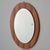 Wood Vintage Round Mirror Set on Asymmetric Wood Frame For Sale - Image 7 of 8