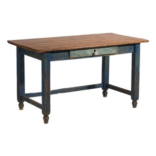 European Rustic Pine Work Table by Amaru For Sale