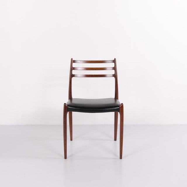 Model 78 Dining Chairs in Rosewood by N.O. Møller from J.L. Møllers, 1950s, Set of 6 For Sale - Image 11 of 12