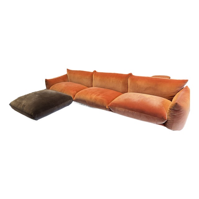 Three Seater Mario Marenco Sofa With Ottoman for Arflex For Sale