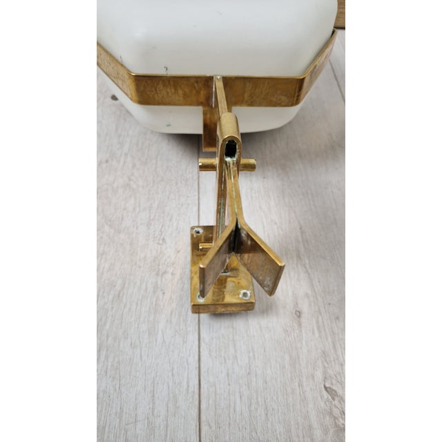 Vintage Wall Lights in Brass and Hexagonal Glass, Set of 2, in Very Good conditions. Designed 1950 to 1959 I have official...