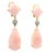 Pink Vintage 1980s 18k Gold Pink Coral and Diamond Drop Earrings, Pair For Sale - Image 8 of 11
