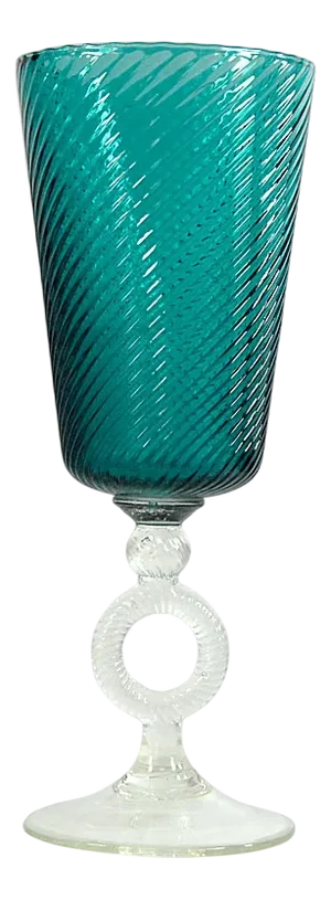 Large Colored Glass Italian Vase from Empoli, 1970s