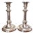 Late 20th Century Italian Silver Plate Candlestick Holders, a Pair For Sale