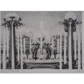 François Houtin, Water Theatre, 1985, Hand Signed Etching For Sale