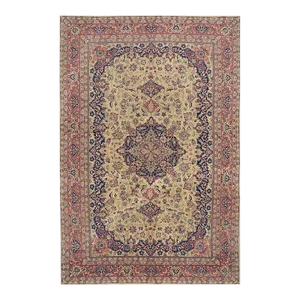 Handwoven Persian Esfahan Style Area Rug 6’1″ X 9’3″