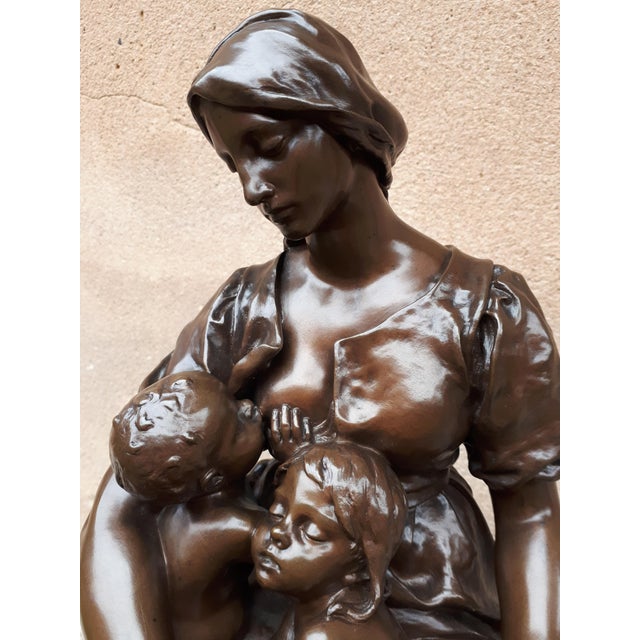 Bronze Sculpture of a Breastfeeding Mother by Paul Dubois, 1800s For Sale - Image 18 of 18