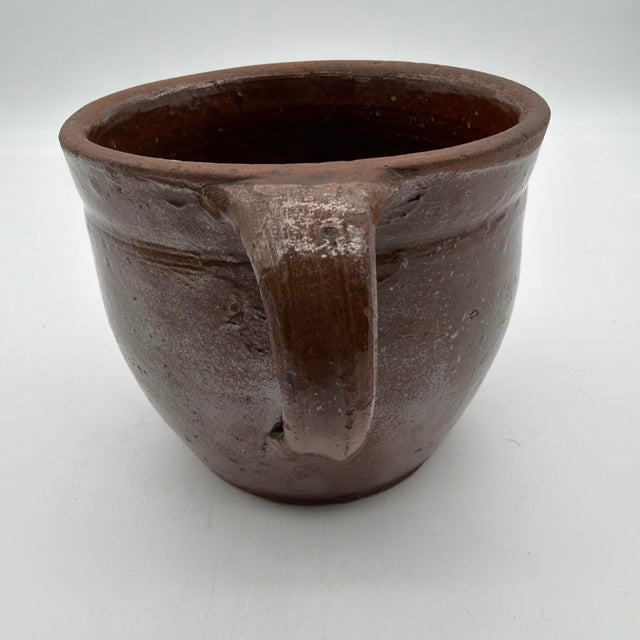 Antique Pennsylvania Redware Handled Crock, Lancaster County, Mid-19th Century For Sale - Image 6 of 13
