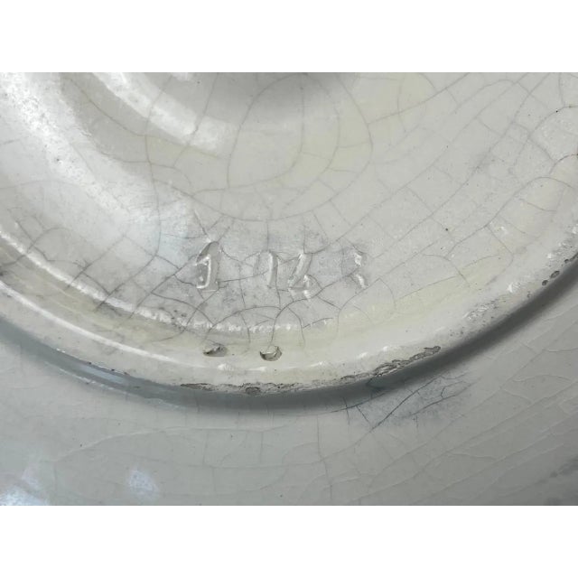 Antique Longchamp Majolica Asparagus Plate: French Barbotine Shell Motif For Sale - Image 9 of 15