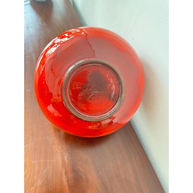 Ceramic Red Glazed Ceramic Onion Vase attributed to Keramar, Bruges, 1960s For Sale - Image 7 of 8