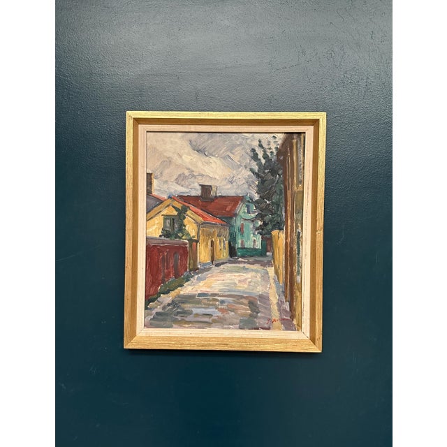 Jan Hatvani, Street with Houses, 1960s, Oil on Panel, Framed For Sale - Image 14 of 14
