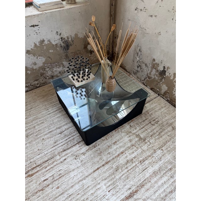 Coffee Table with Molded Base and Chrome, 1970s For Sale - Image 11 of 18