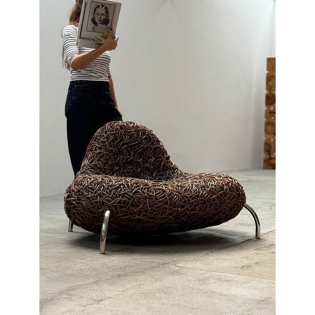 Rattan Wicker Nest Chair by Udom Udomsrianan & Planet 2001, Thailand, 2000s For Sale - Image 3 of 14