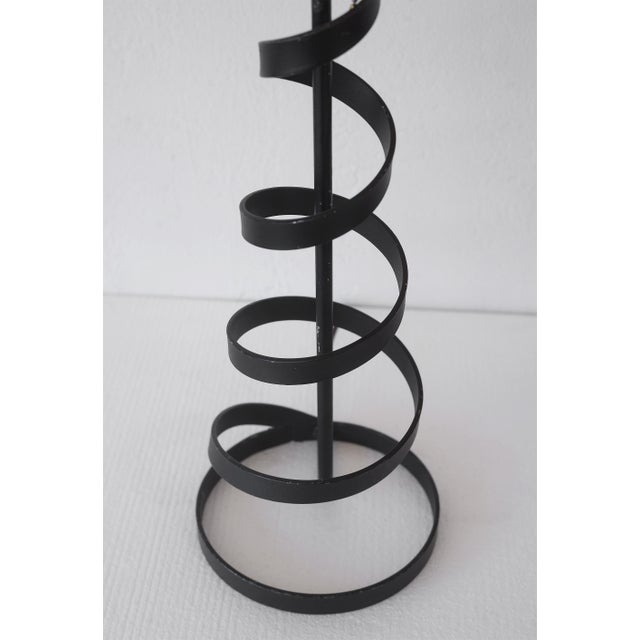 1950s Space Age Black Metal Spiral Cone Table Lamp For Sale - Image 10 of 16