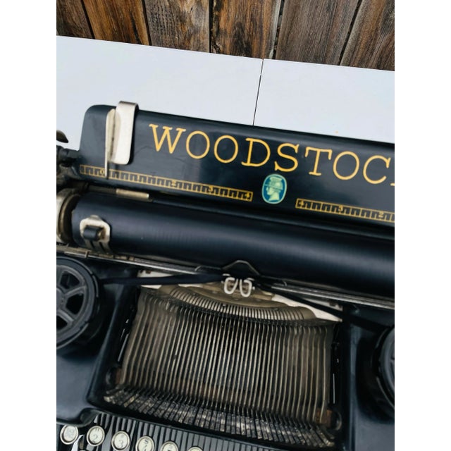 Art Deco Antique 1920s Woodstock Industrial Typewriter For Sale - Image 3 of 12