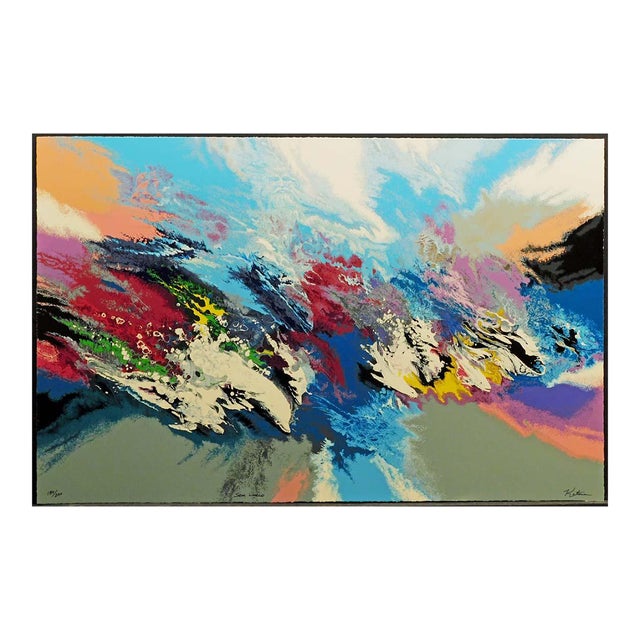 Robert Katona "Sea World" Hand Signed & Numbered Serigraph Seascape Dolphins For Sale