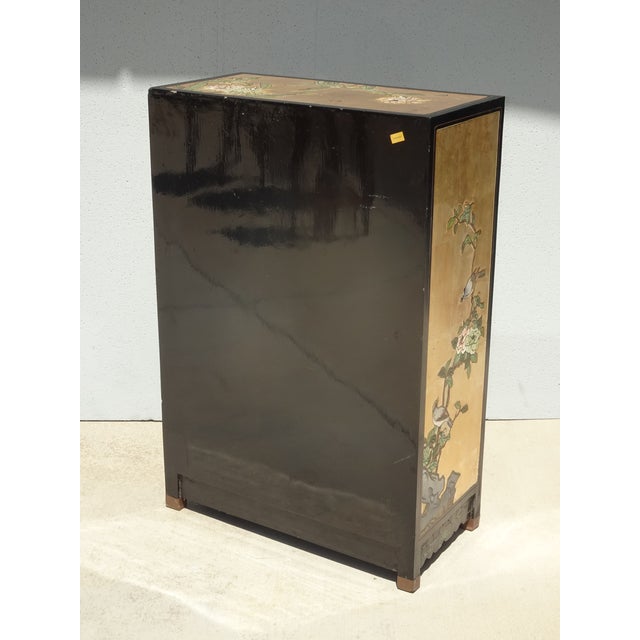 Vintage Chinese Asian Chinoiserie Gold Silver Storage Cabinet Side Table #V23 For Sale - Image 17 of 17