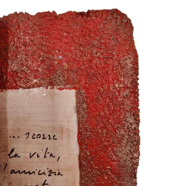 Pompeo Pianezzola, Red: Life, Friendship Remains, 1996, Ceramic & Parchment For Sale - Image 6 of 12