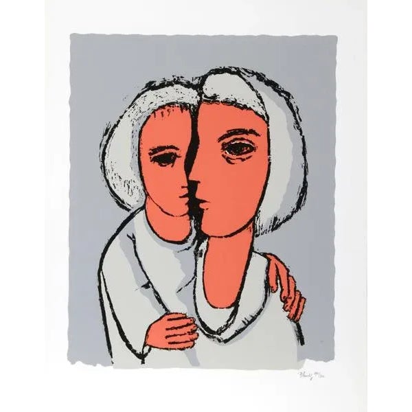 Contemporary 1969 Frank Kleinholz "Mother and Daughter" Print For Sale - Image 3 of 3