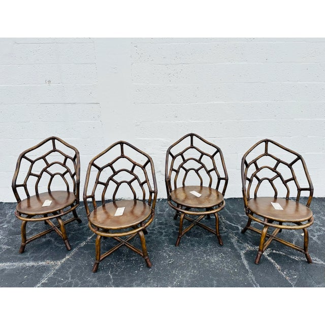 Mid 20th Century 1950s Tommi Parzinger and Henry Olko for Willow and Reed Dining Chairs Labeled - Set of 2 For Sale - Image 5 of 11