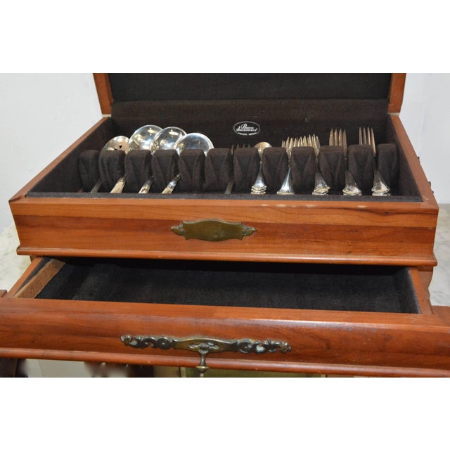 Art Deco Towle Sterling Silver Flatware Set Chippendale Pattern 39 Pieces For Sale - Image 3 of 11