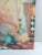Vintage 1961 casein on artist board abstract still life with bottles by Gene Boemer (20th century) Texas. Signed on verso....