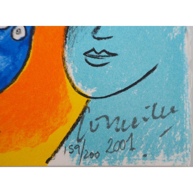 Guillaume CORNEILLE (1922-2010) Couple with birds, 2001 Original lithograph in colors (Arts Litho Paris workshop) Signed...