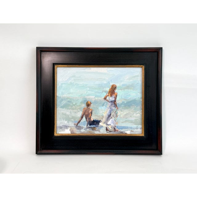 Wood Original Coastal Impressionist Oil Painting For Sale - Image 7 of 7