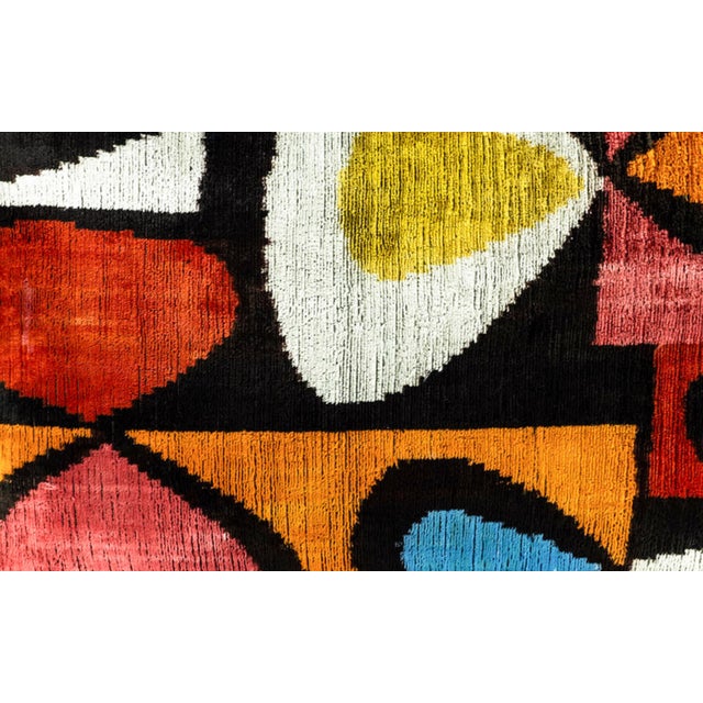 Moonlight Silk Velvet Ikat Throw Pillow Cover, 16 X 24 For Sale - Image 4 of 6