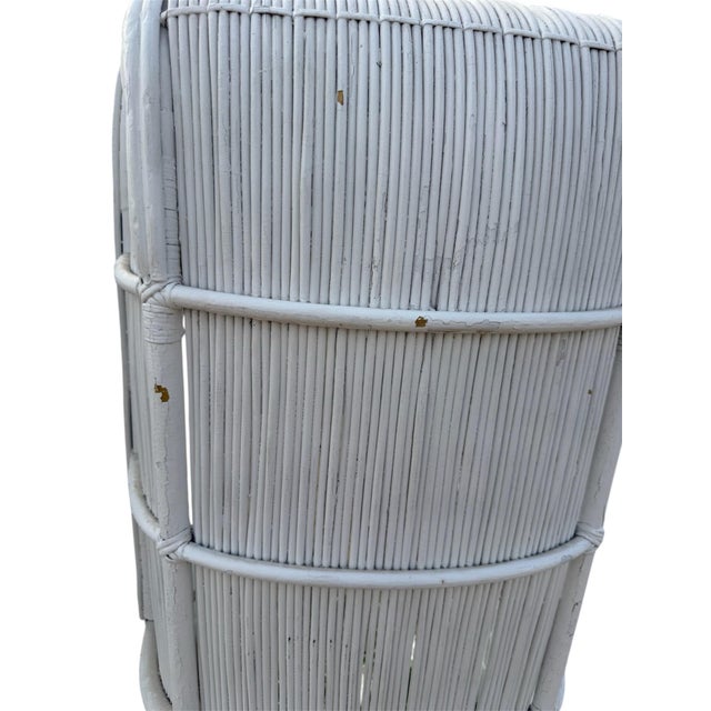 White Pair of Vintage White Rattan Canopy Chairs For Sale - Image 8 of 11