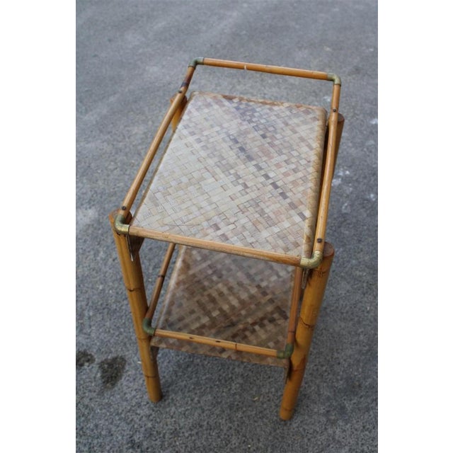 Italian Acrylic Bar Table and Bamboo, 1970s For Sale - Image 6 of 18