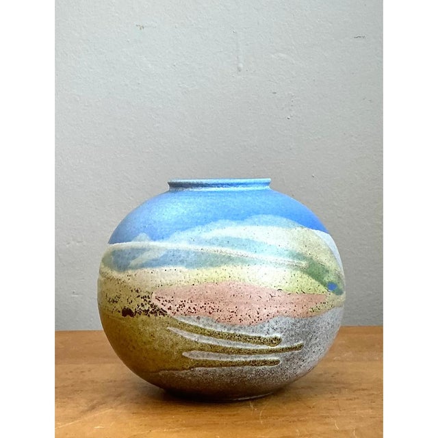 Vintage Abstract Glazed Ceramic Vase For Sale - Image 11 of 12