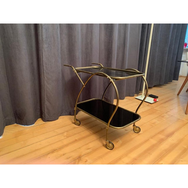Italian bar trolley in the Cesare Lacca style from the 1950s. Fully original and in very good condition. Excellent quality...