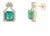 Zambian Emerald Diamond Statement Stud Earrings- a Pair For Sale