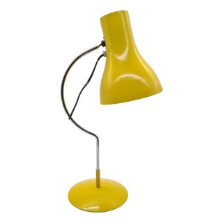 Desk Lamp in Yellow Metal and Chrome by J. Hůrka, Czechoslovakia, 1970s For Sale