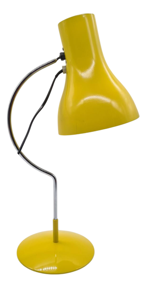 Desk Lamp in Yellow Metal and Chrome by J. Hůrka, Czechoslovakia, 1970s