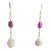 Baroque Pearl Earrings With Small Tourmalines in 18k Yellow Gold - a Pair For Sale