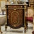 French French Marquetry Cabinet With Marble Top & Hand-Gilded Gold Leaf Accents For Sale - Image 3 of 4