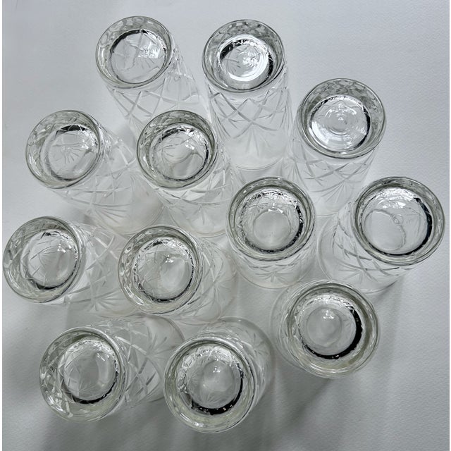Vintage Set of 12 Cristal d'Arques Durand Clear Cut Crystal Tumblers For Sale - Image 16 of 17