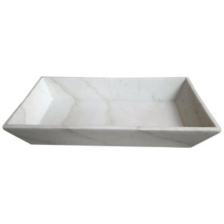 White Marble Tray From India For Sale