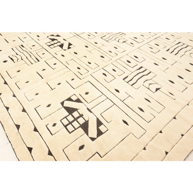 Beige Contemporary Scandinavian Beige Carpet "Skvattram" by Doris Leslie Blau For Sale - Image 8 of 9