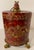 Monumental 14" Graduated Trio of Maitland-Smith Tessellated Stone Canisters - Imperial Red & Gold Leaf For Sale - Image 12 of 18