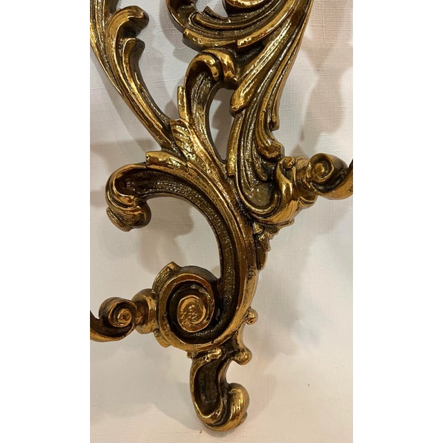 Vintage Mid-Century Hollywood Regency Baroque Style Candle Sconce For Sale - Image 4 of 10
