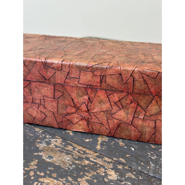 Vintage Painted Decoupage Masking Tape Glove Box, Mid 20th Century For Sale - Image 13 of 15